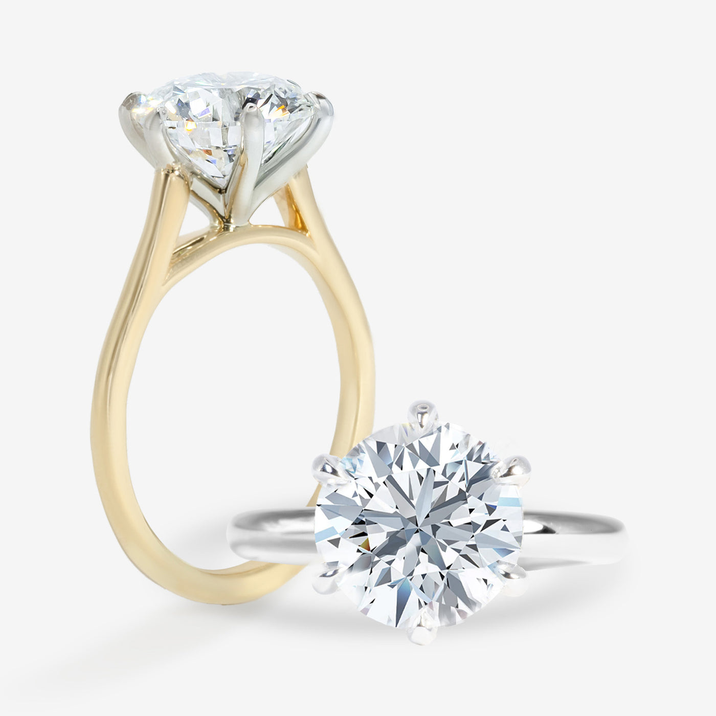 Swan Six Prong - Round Engagement Ring