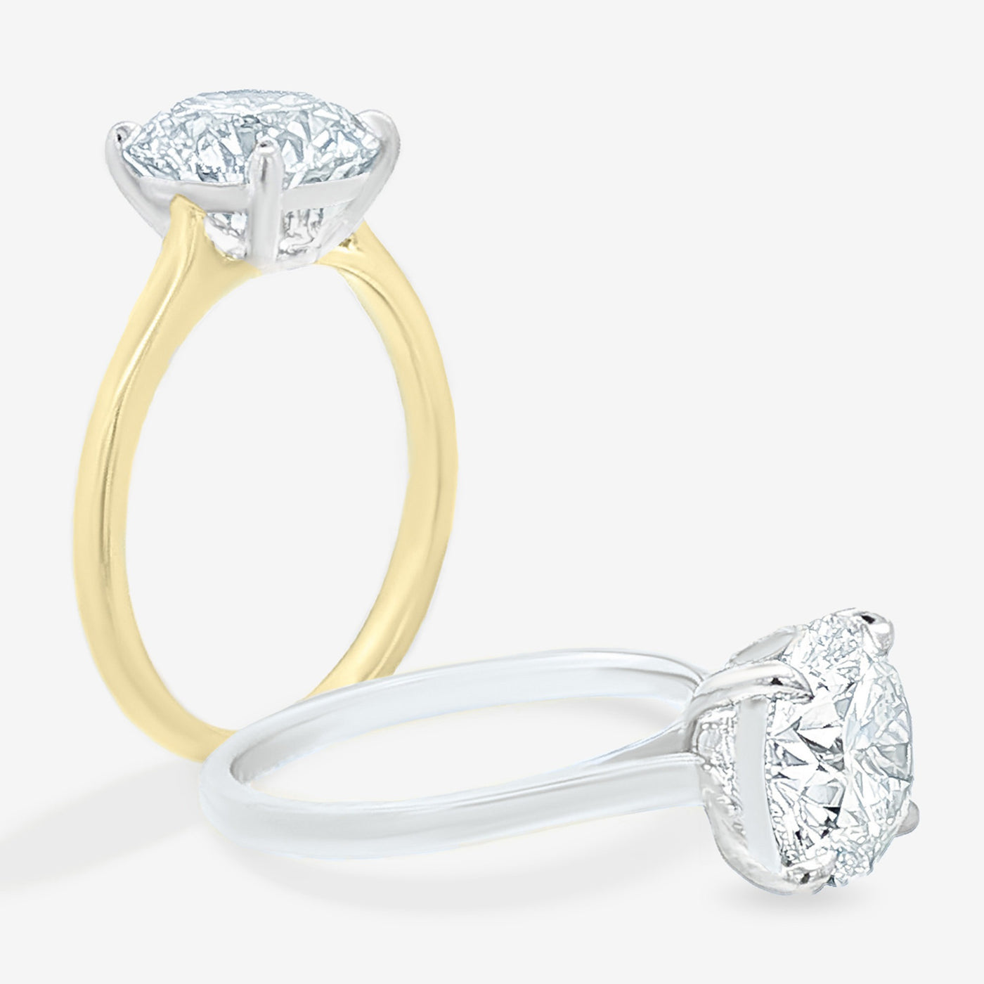 Swan Classic - With Rail - Round Engagement Ring