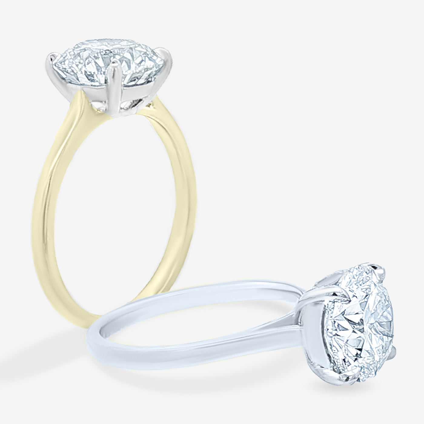 Swan Classic - With Rail - Round Engagement Ring