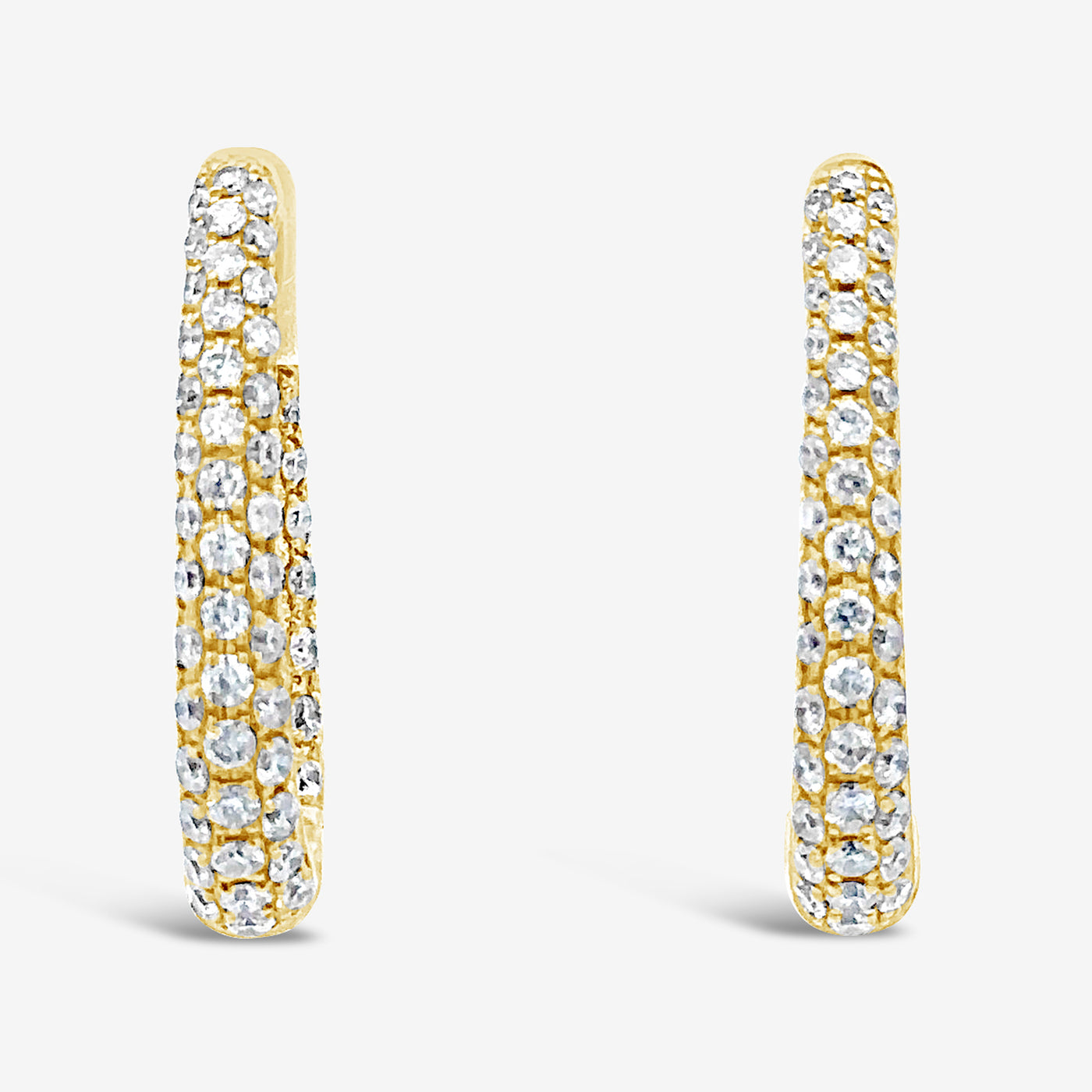 tapered diamond hoop earrings