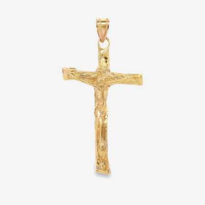 Textured Gold Crucifix Pendant