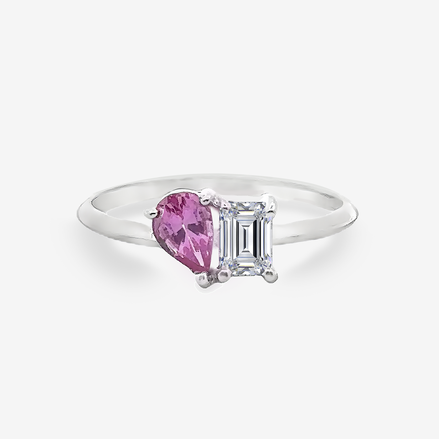 The Deux - Pink Sapphire & Diamond Ring