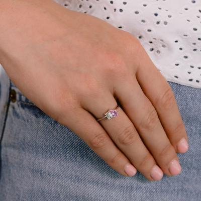 The Deux - Pink Sapphire & Diamond Ring