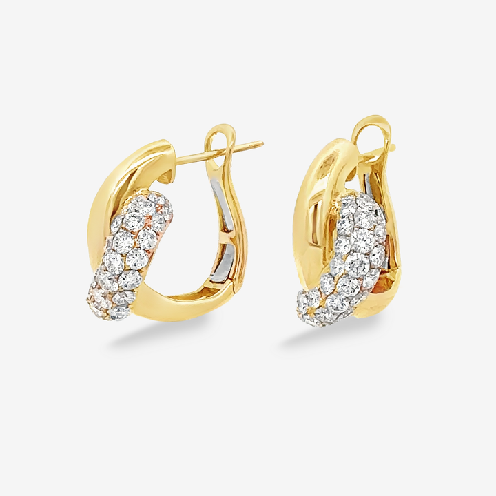 The Knot Diamond Huggie Earrings – Mavilo - Main Image