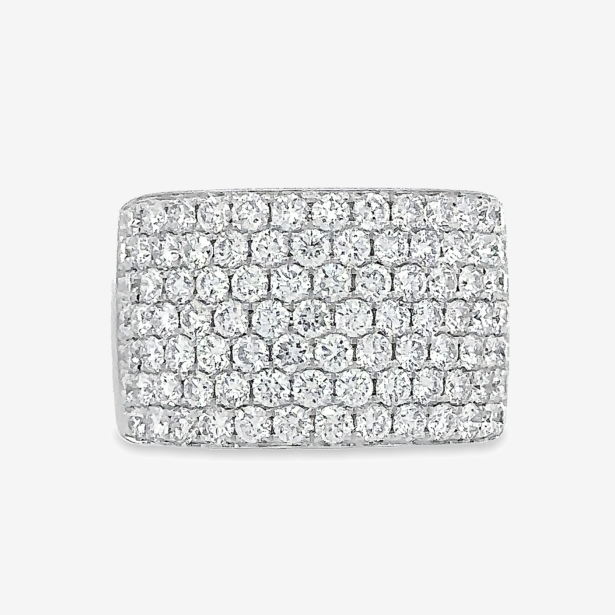 seven row pave wide diamond band