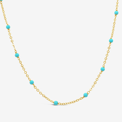 Turquoise Bead Station Necklace
