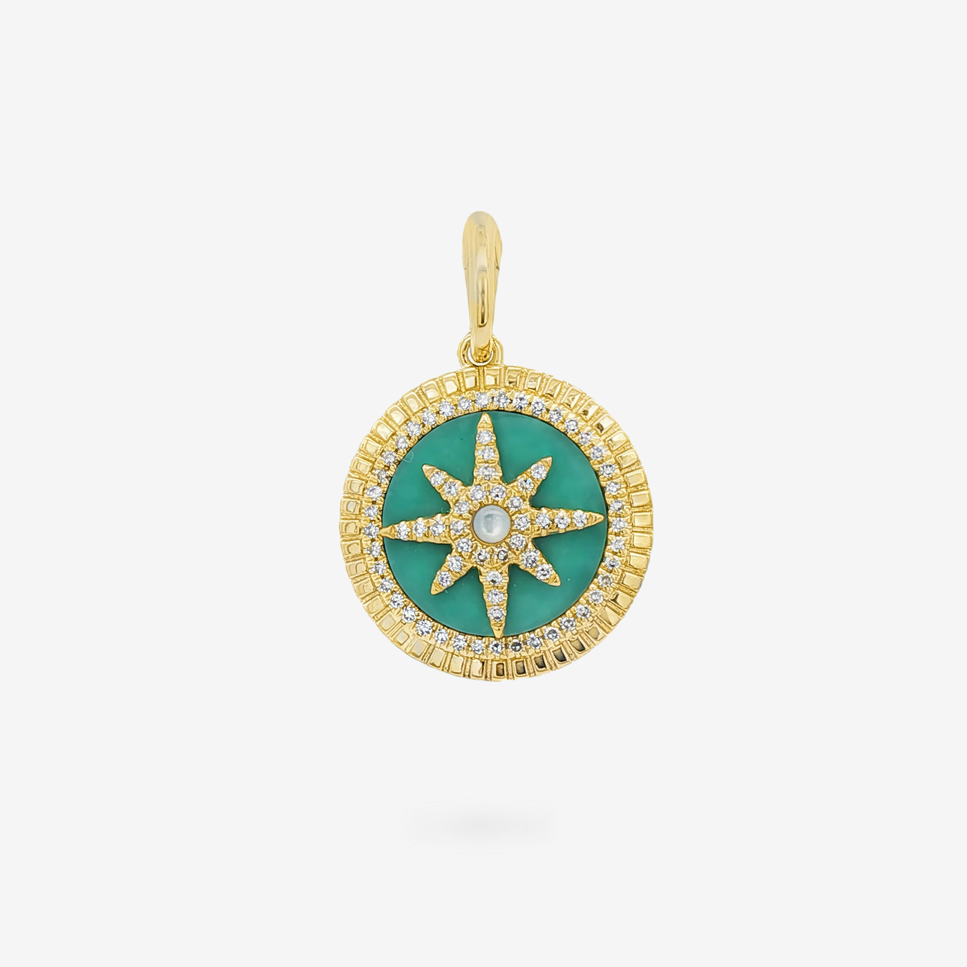 Turquoise & Diamond Compass Charm