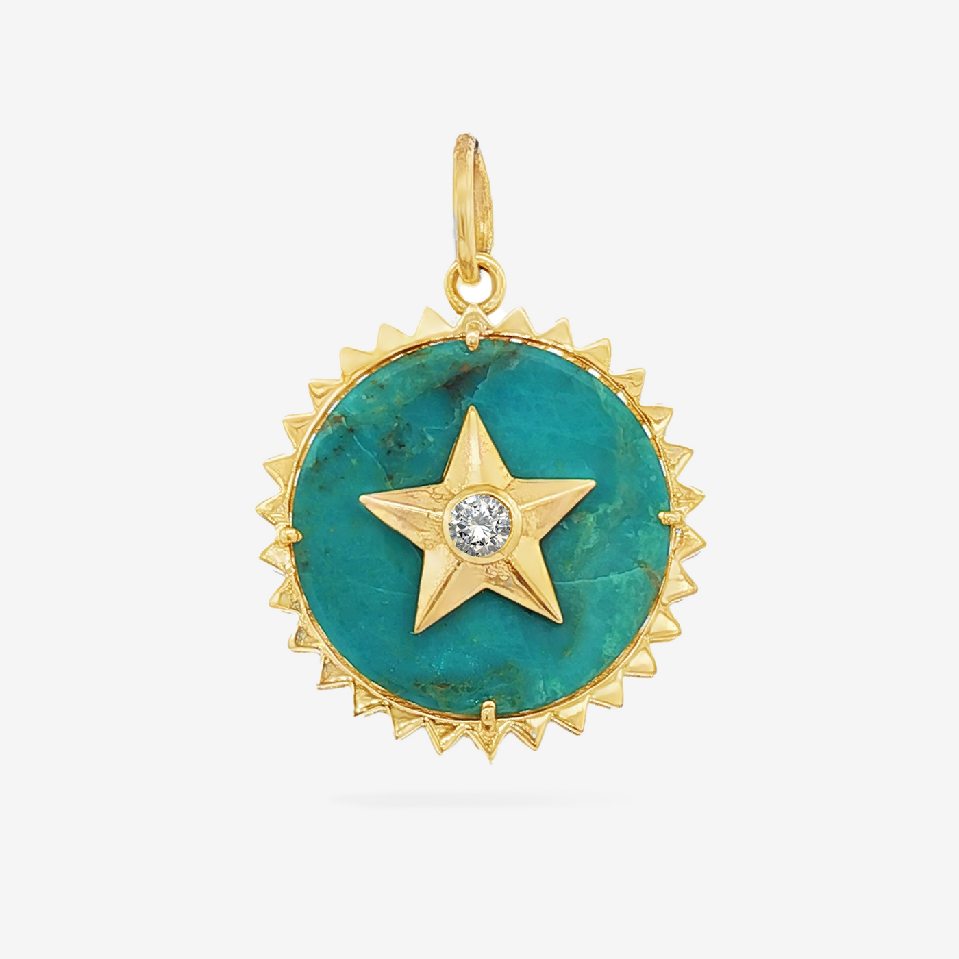 Turquoise & Diamond Star Charm