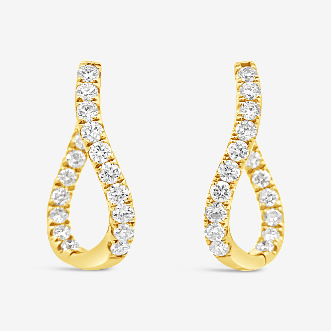 twist diamond hoops earrings
