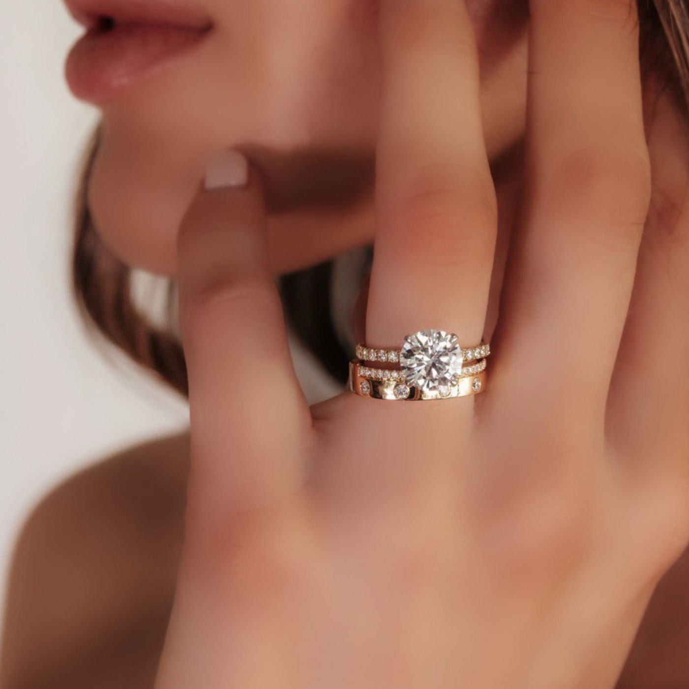 Two Row Stacked 0.25CT Diamond Ring