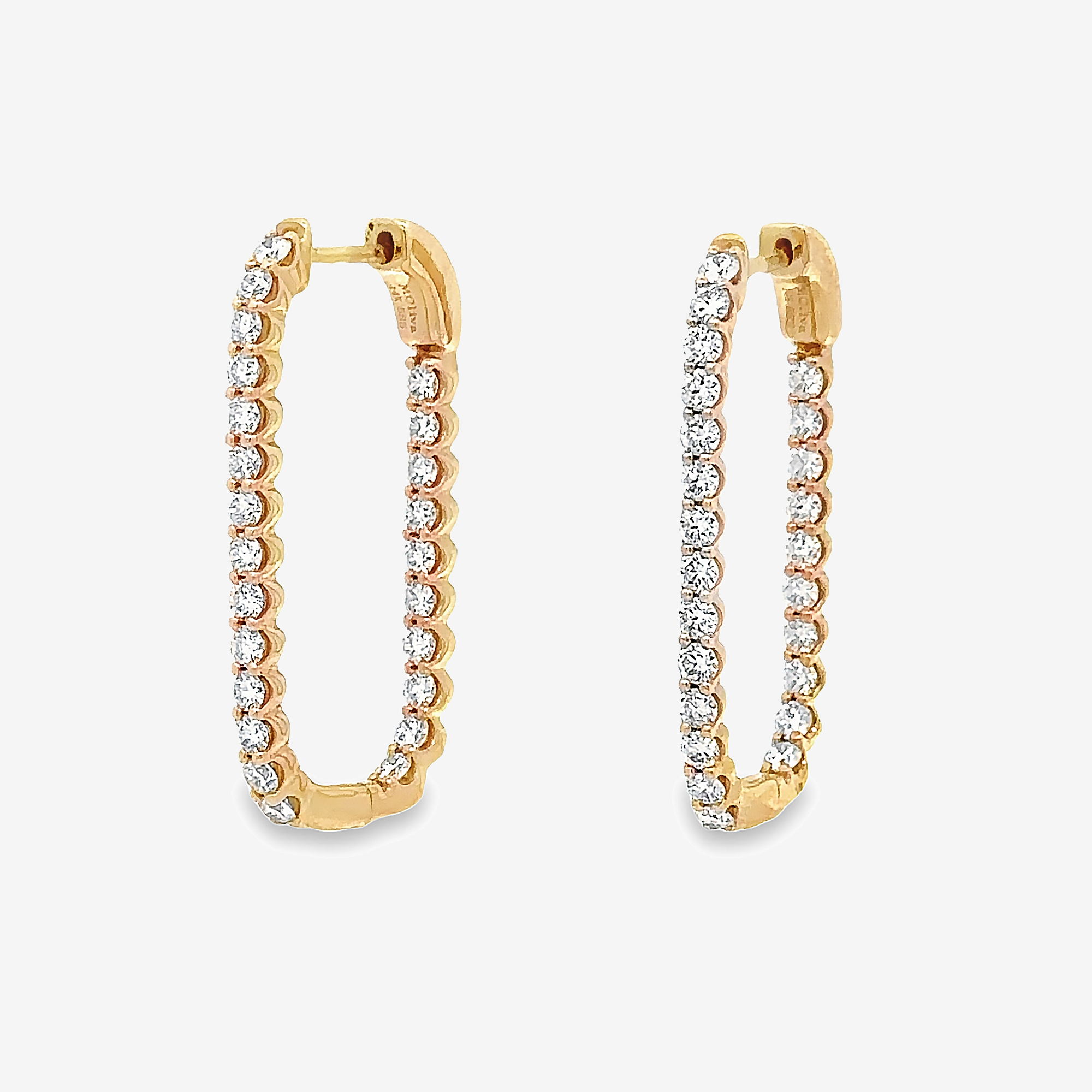 inside out diamond u hoop earrings