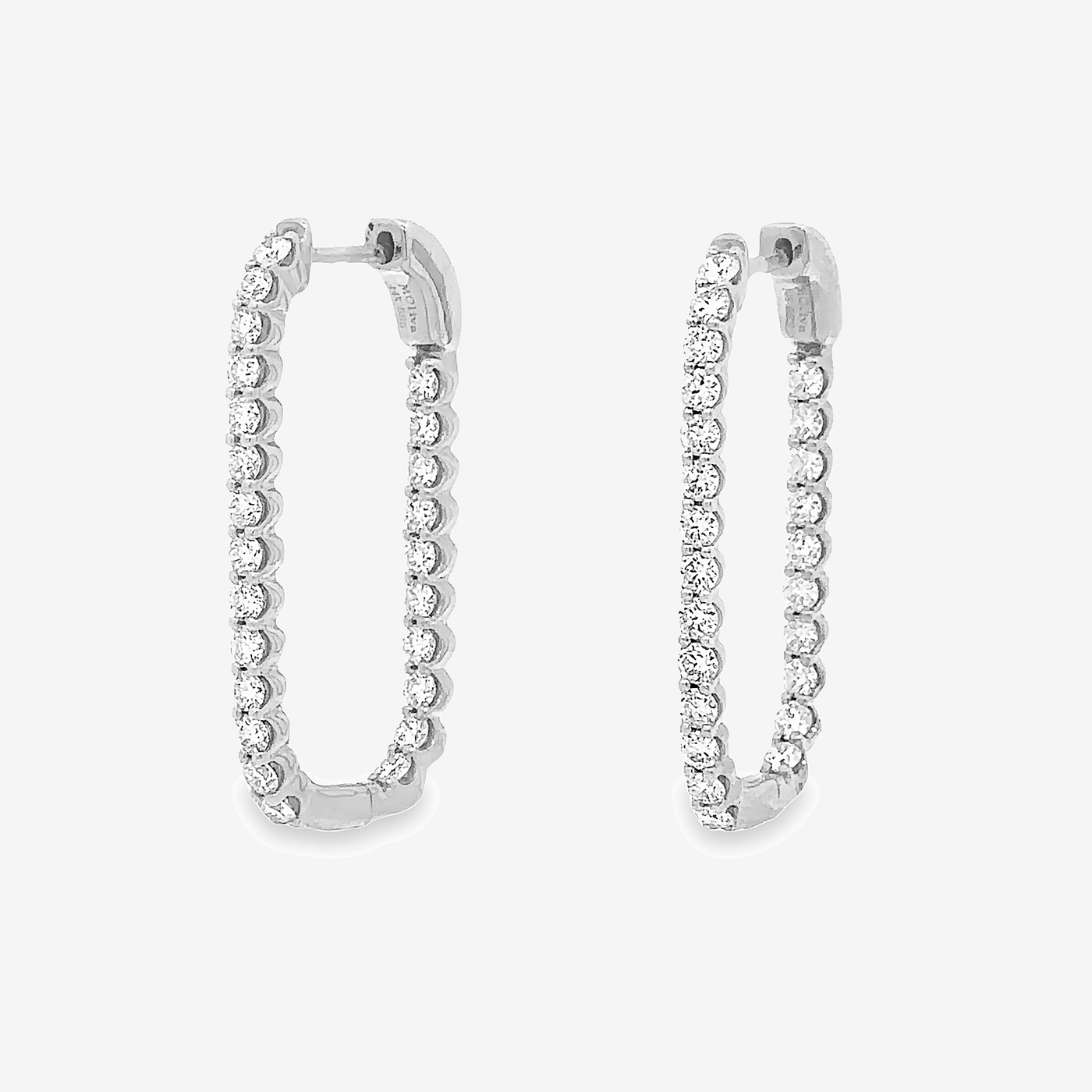 inside out diamond u hoop earrings