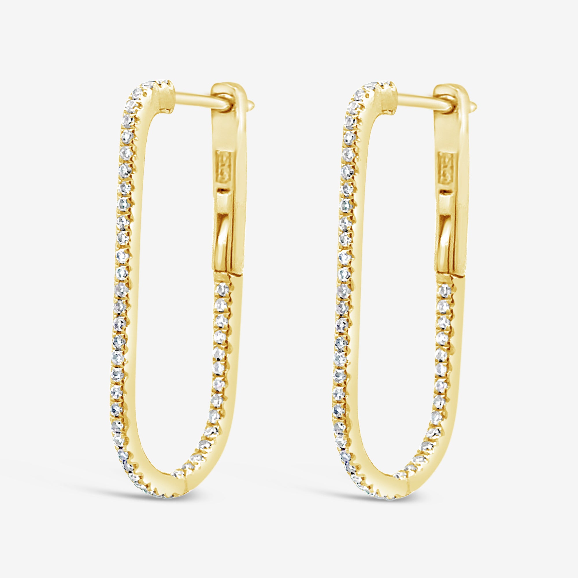 eternity diamond u hoop earrings