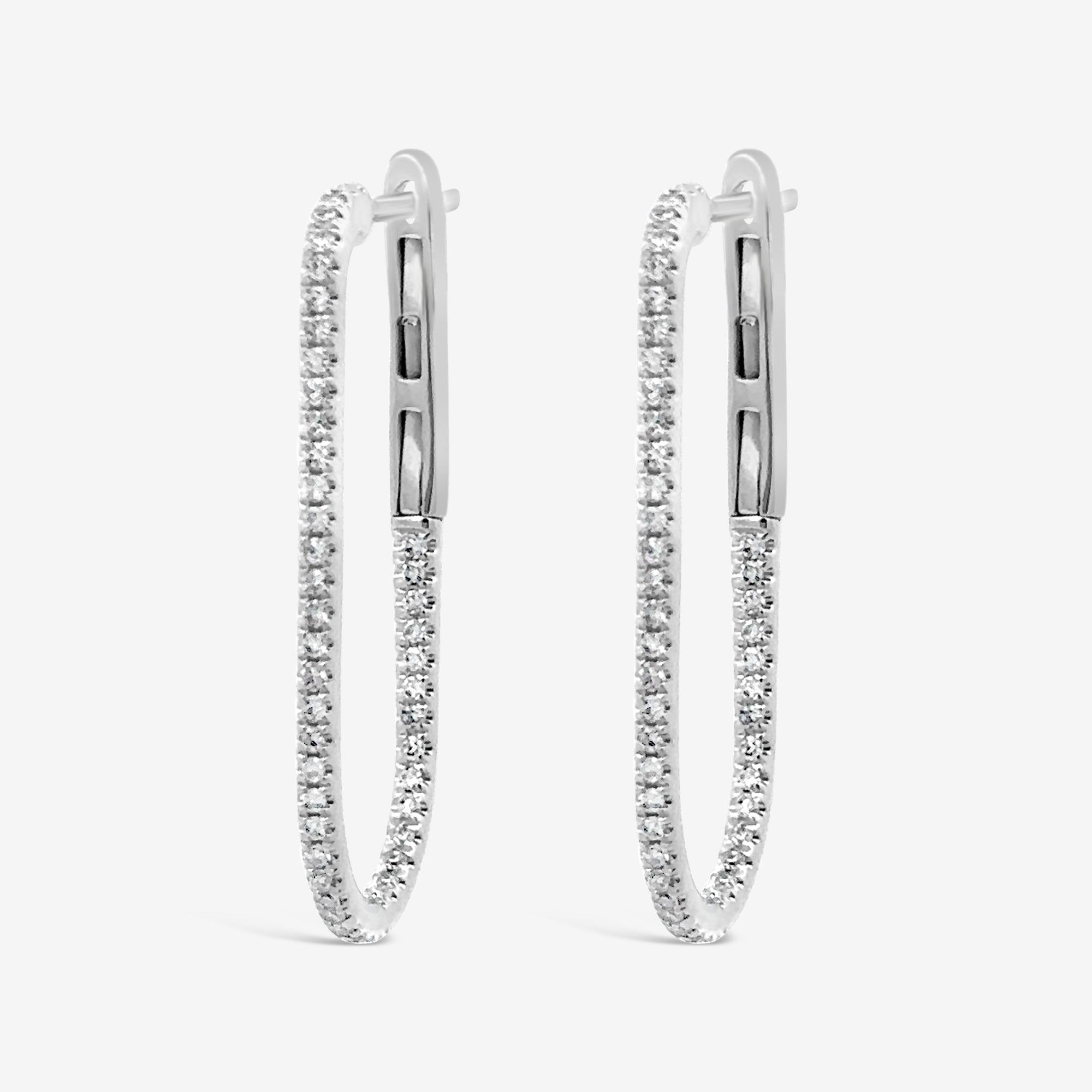 eternity diamond u hoop earrings