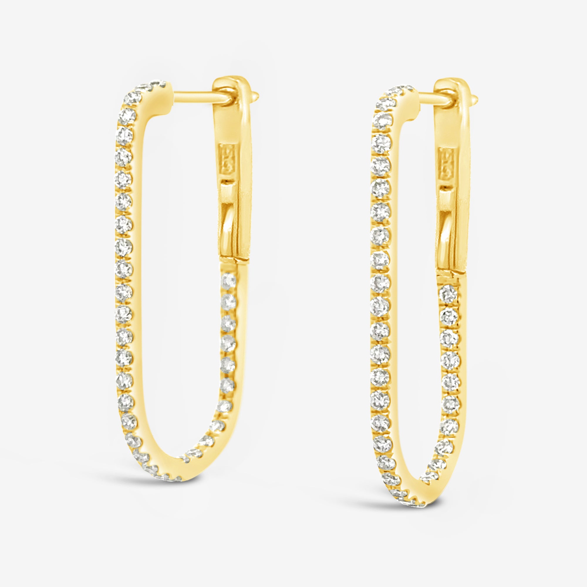 eternity diamond u hoop earrings