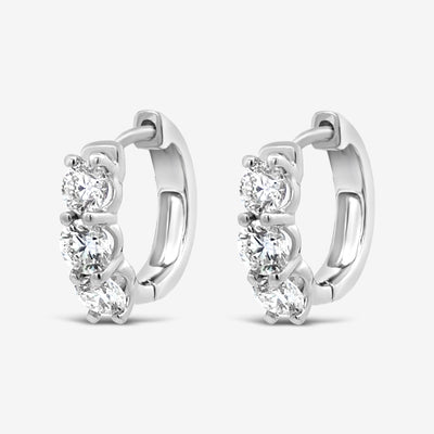 Ultimate 3 Diamond 1.90CT Huggie Earrings