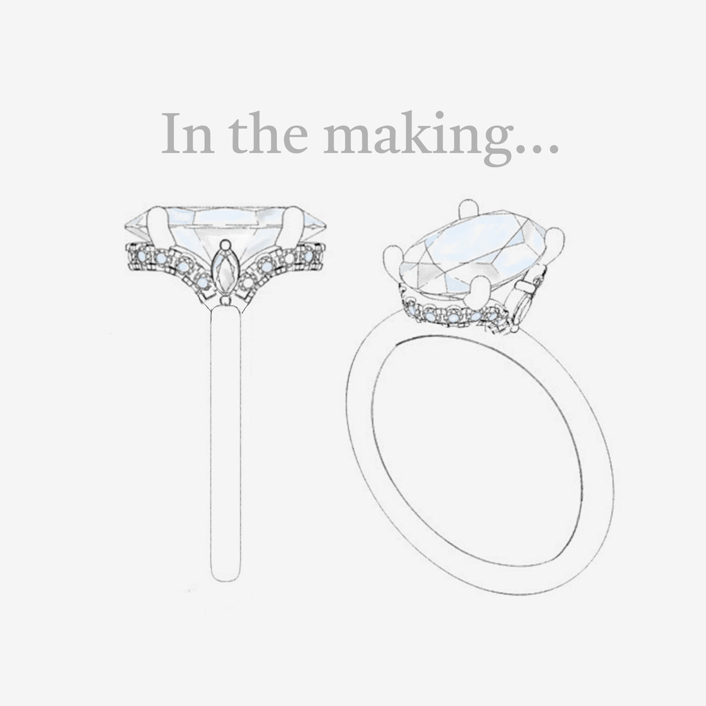 Unique Hidden Halo #2 - Oval Engagement Ring