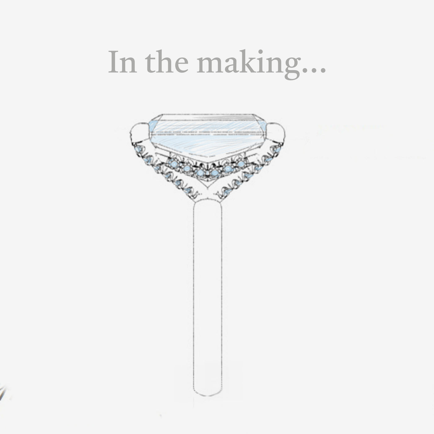 Unique Hidden Halo #3 - Emerald Cut Engagement Ring