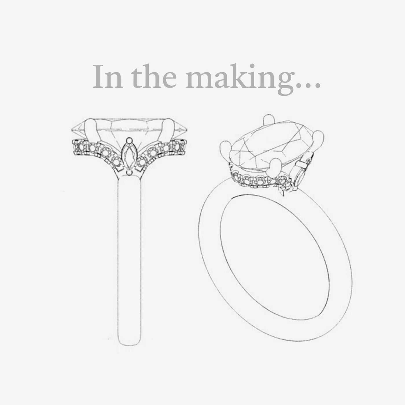 Unique Hidden Halo - Oval Engagement Ring