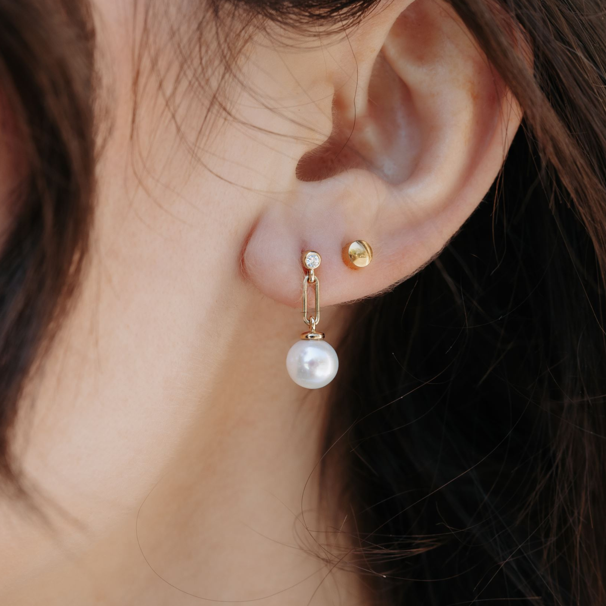 diamond and pearl drop earrings