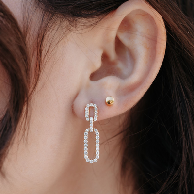 diamond paperclip earrings