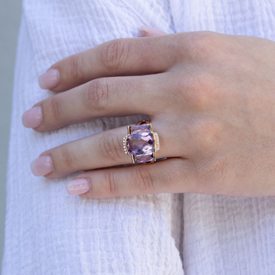 amethyst and diamond cocktail ring
