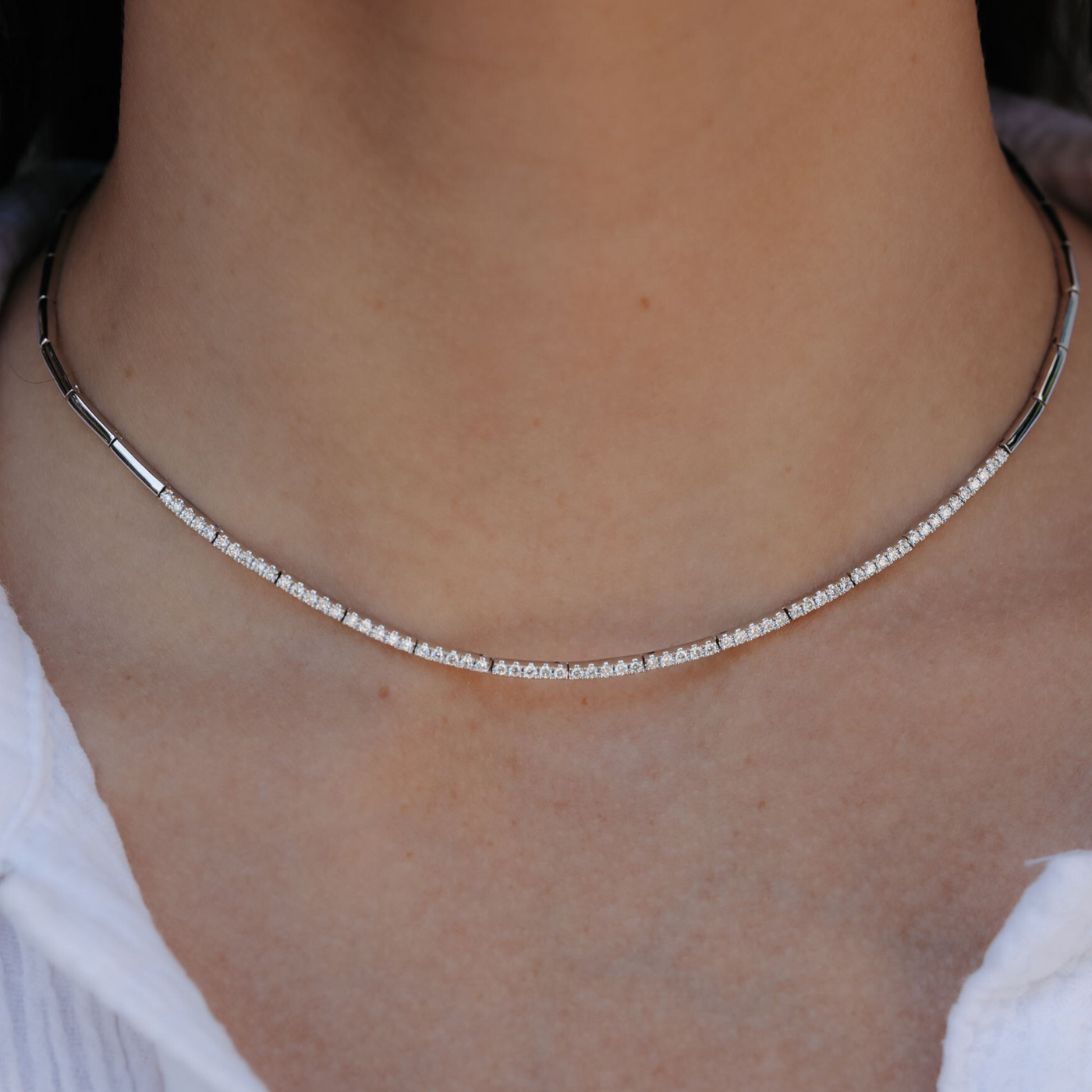 diamond flex bar tennis necklace