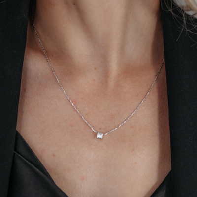 Bezel Set Curb Link Diamond Necklace