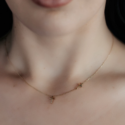 Double Cross Necklace