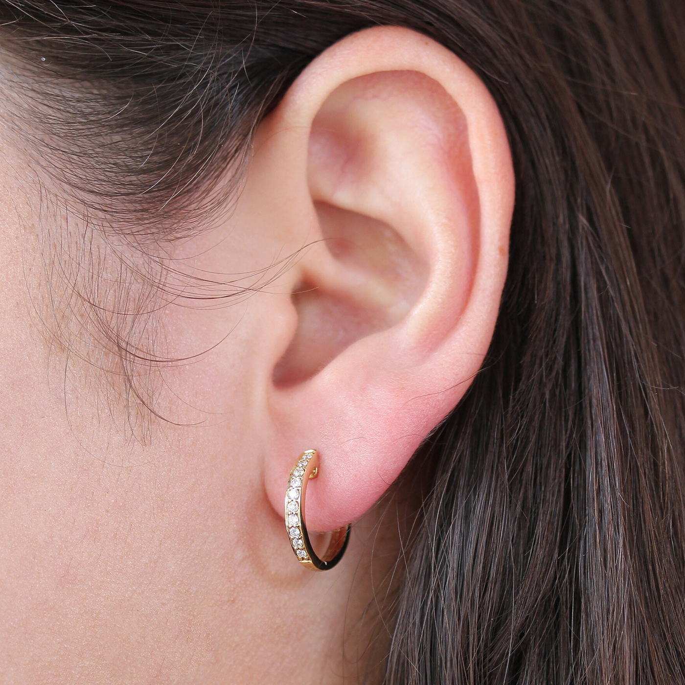 0.25CT Diamond Huggie Earrings