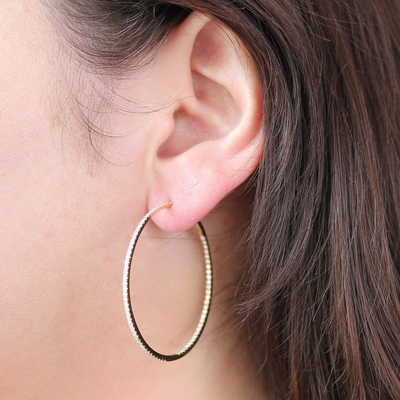1.75" Ultra Whisper Thin 1.30CT Hoop Earrings