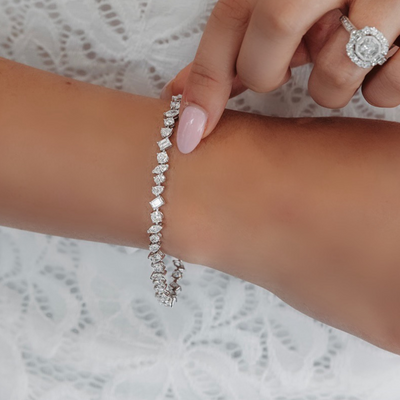 7.70CT Mixed Shape Diamond Tennis Bracelet