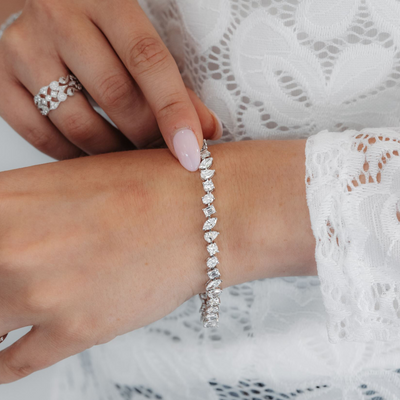 9.55CT Mixed Shape Diamond Tennis Bracelet
