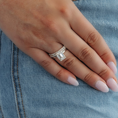 3/4 Way 2.10CT Emerald Cut Diamond Ring