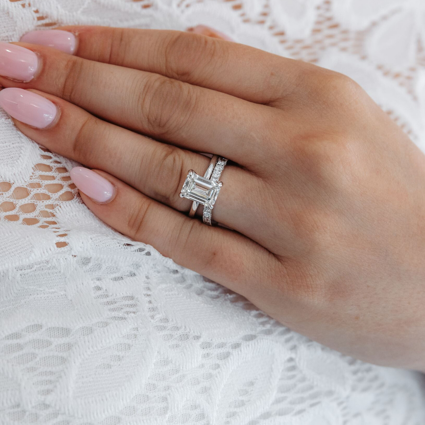 3/4 Baguette & Round Diamond Band Ring