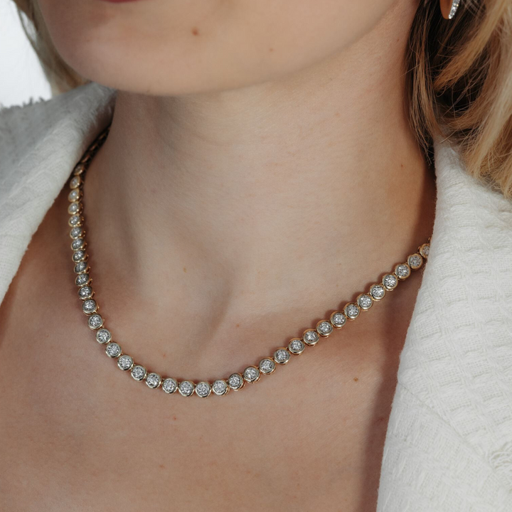 Halfway Bezel Set 1.95CT Tennis Necklace – Mavilo