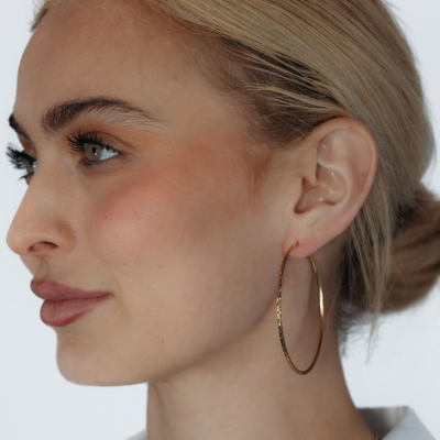 Diamond Cut 1.8MM Round Endless Hoop Earrings