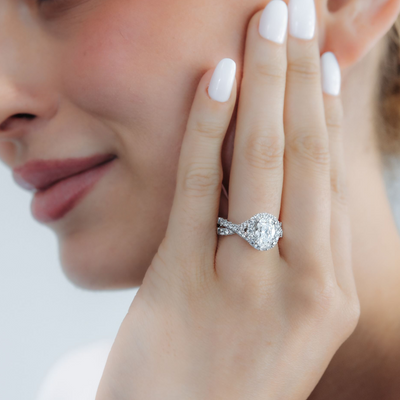 Preset 1.41CT Lab Grown Oval Engagement Ring