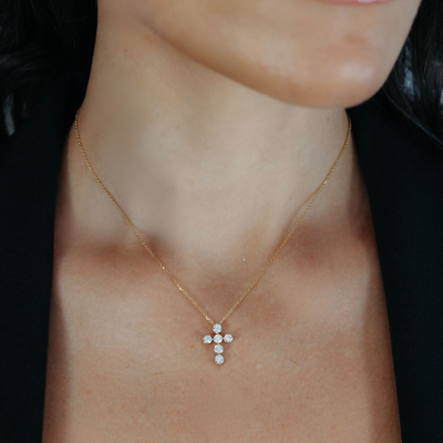 6 Pinpoint 0.90CT Diamond Cross Pendant