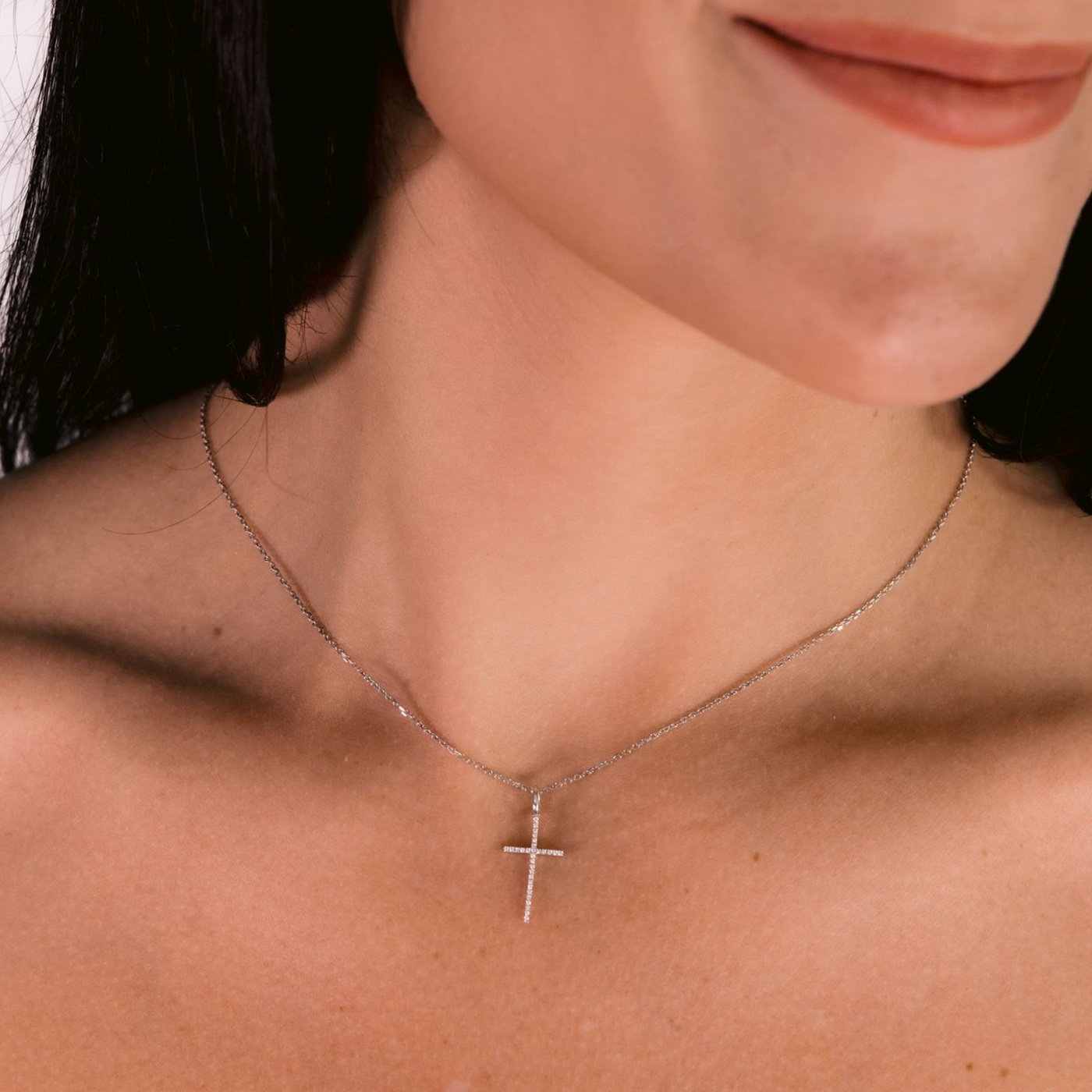 Classic 0.05CT Diamond Cross Pendant