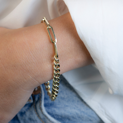 5.25MM Paperclip & Havana Link Bracelet