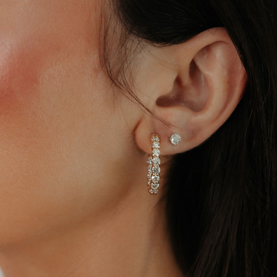 Oval 1" Eternity 3.35CT Hoop Earrings