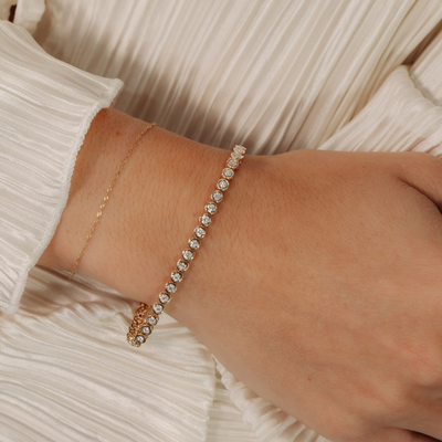 1.05CT Illusion Set Bezel Diamond Tennis Bracelet