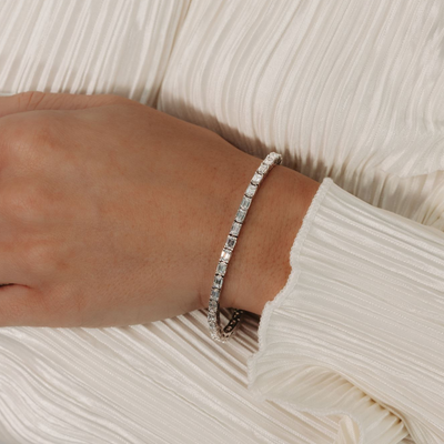 7.25CT Emerald Cut Diamond Tennis Bracelet