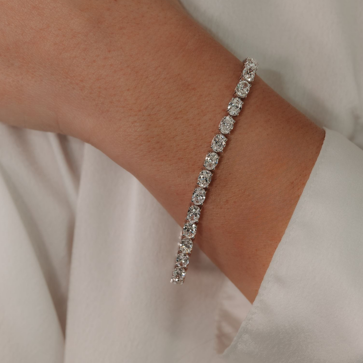 11.50CT East West Oval Diamond Tennis Bracelet