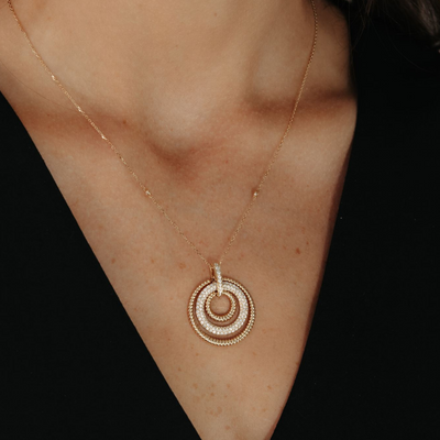 0.90CT Diamond 3 Circle Necklace