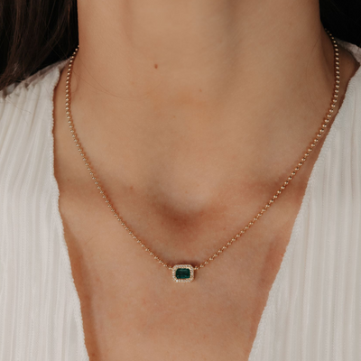 Emerald Halo Bead It Collection Necklace