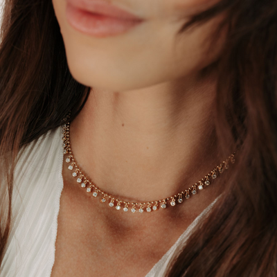 1.75CT Diamond Drop Bead It Necklace