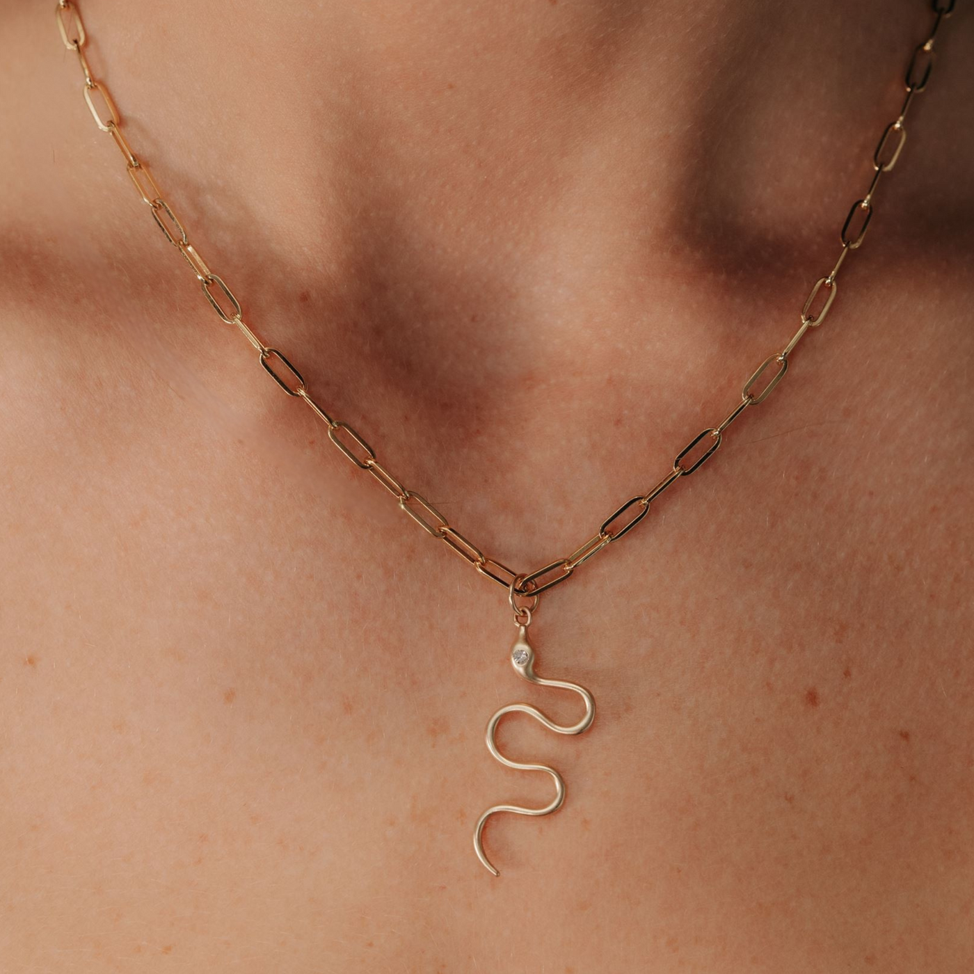 0.05CT Diamond Snake Charm