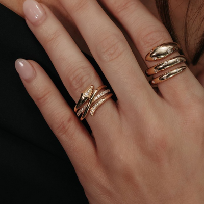 Diamond Wrap Snake Ring